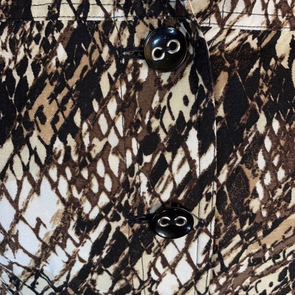 XL Petite East 5th Snakeskin Linen Blend Button Down Top Extra Large - Picture 2 of 6